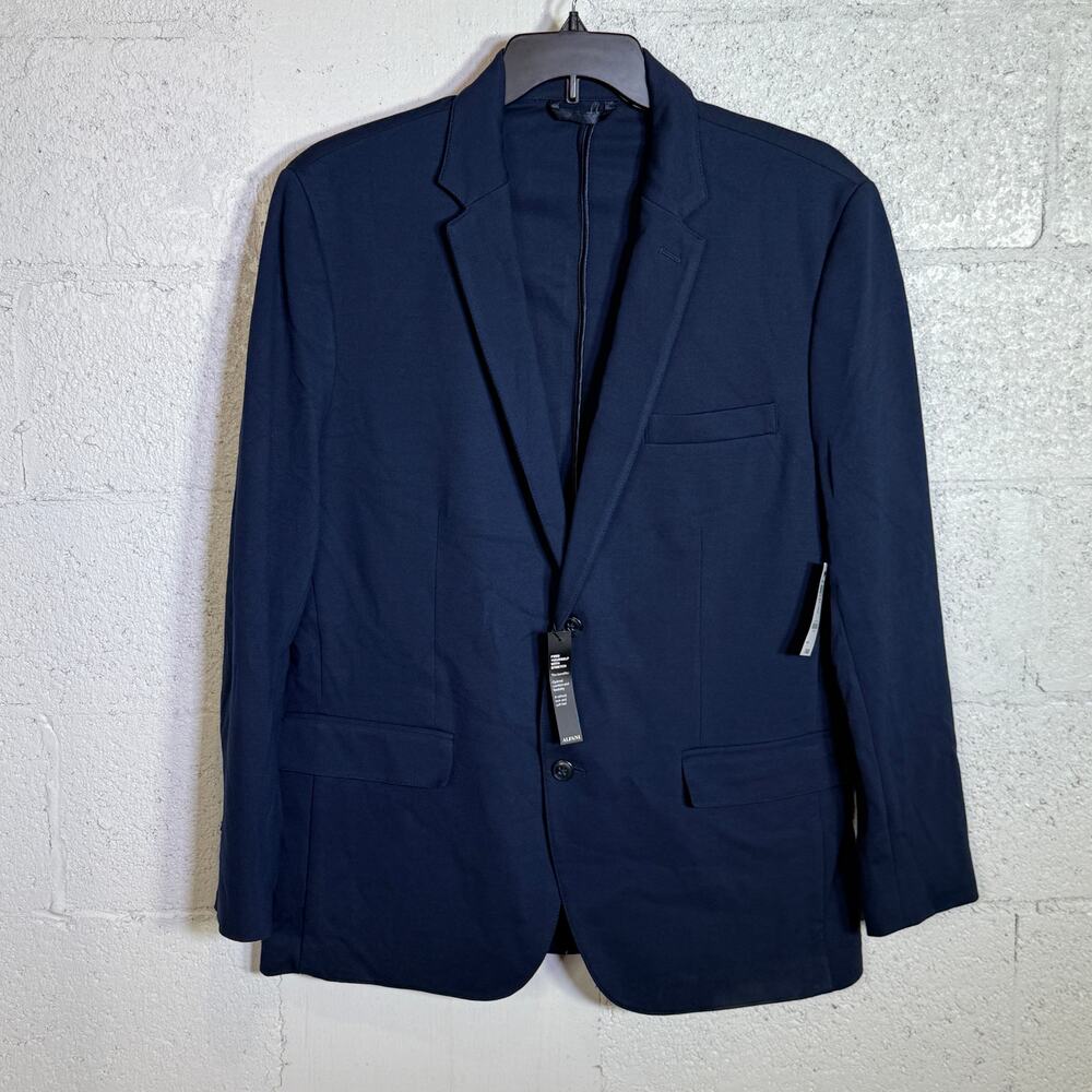 Alfani Mens Modern Knit Two Button Blazer Jacket Navy XL $140